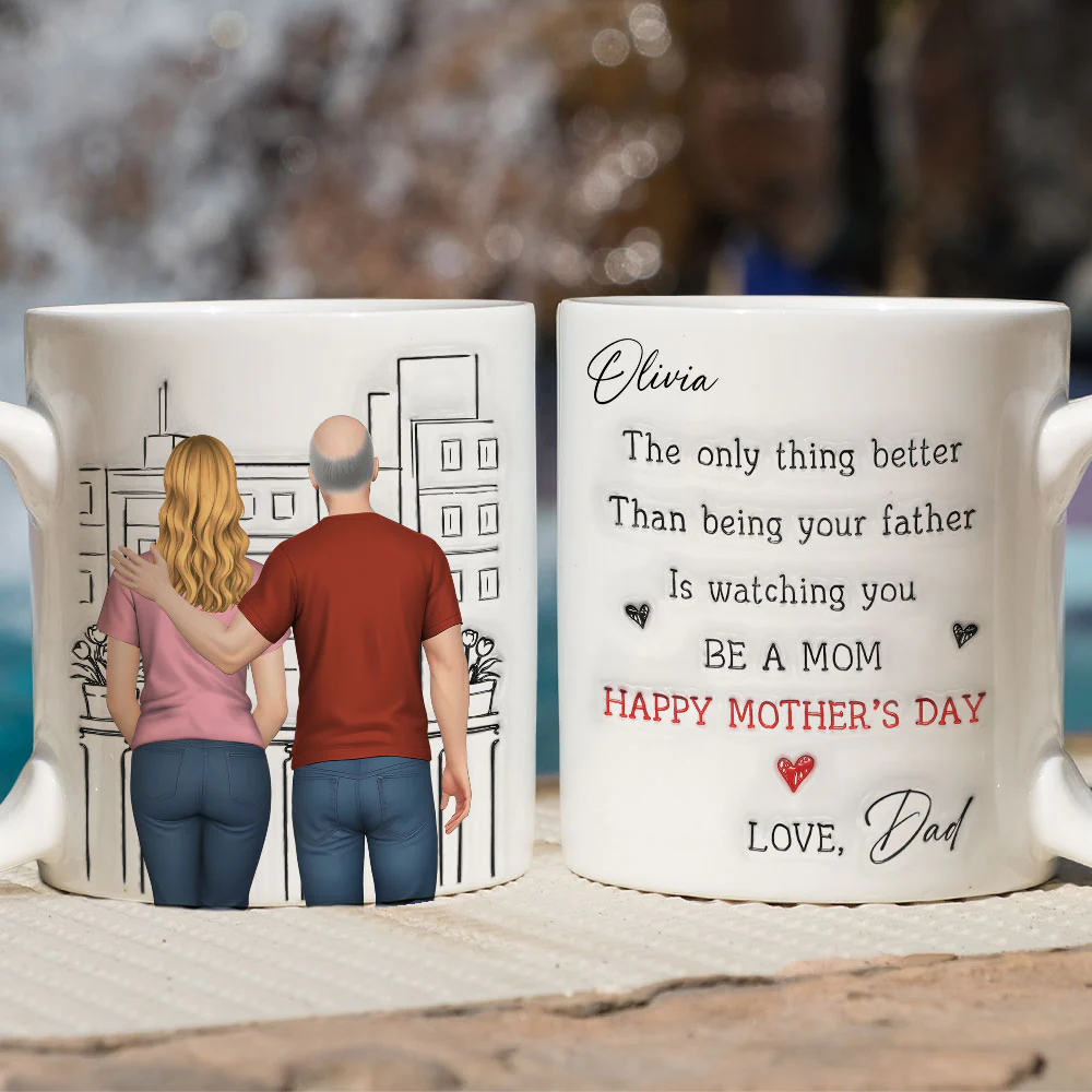 Watching You Be Caring Mom Ver 2 - Personalized Custom 3D Inflated Effect Mug - Image 2