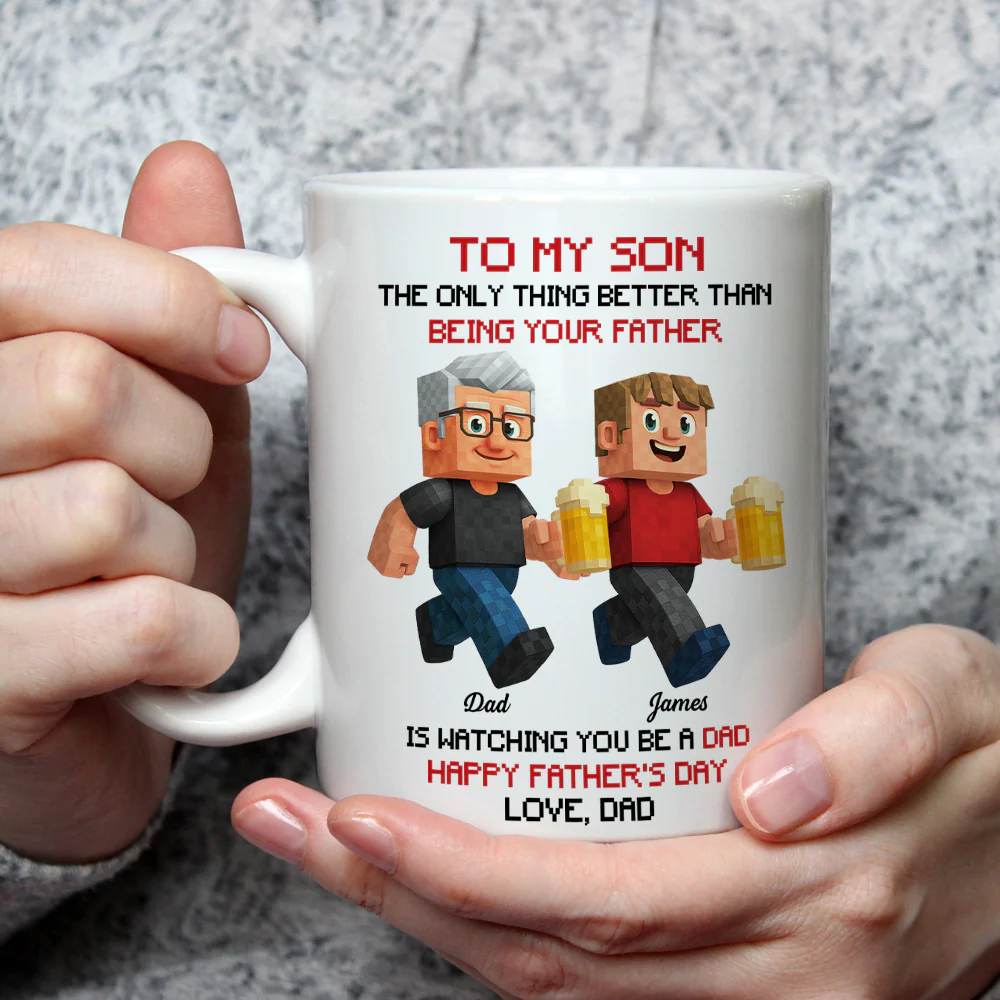 Watching You Become A Dad Gamer - Personalized Custom Coffee Mug - Image 3