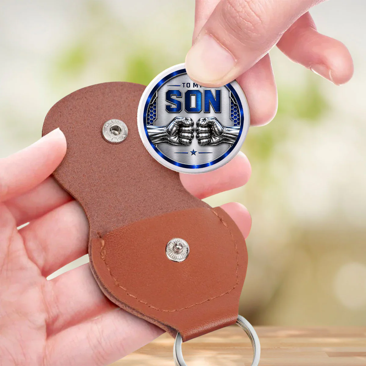 Watching You Being A Dad - Personalized Custom Pocket Hug - Image 2