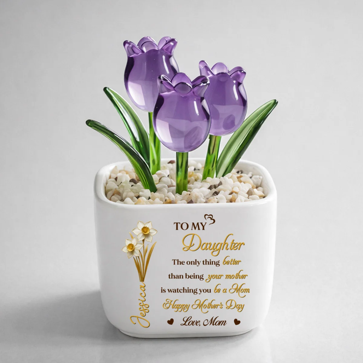 Watching You Bloom - Personalized Custom Glass Everlasting Tulips - Image 10