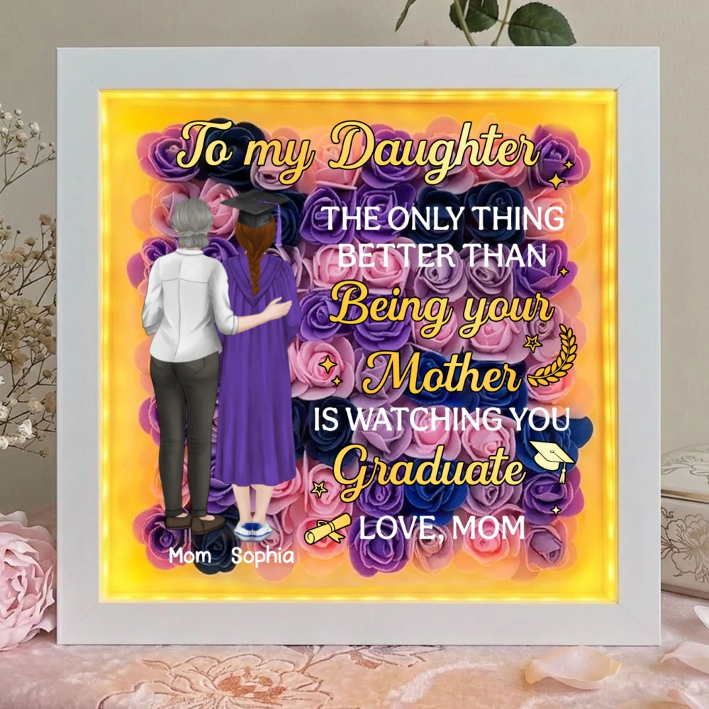 Watching You Graduate - Personalized Custom Flower Shadow Box With LED Light - Image 11