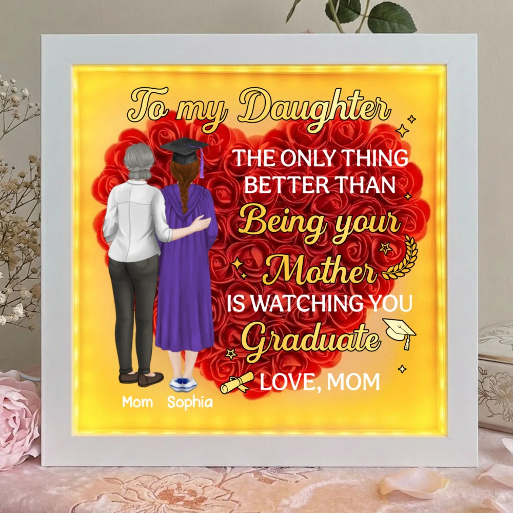 Watching You Graduate - Personalized Custom Flower Shadow Box With LED Light - Image 7