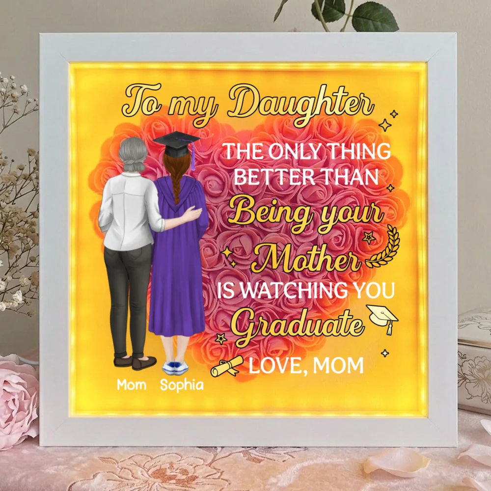 Watching You Graduate - Personalized Custom Flower Shadow Box With LED Light - Image 8