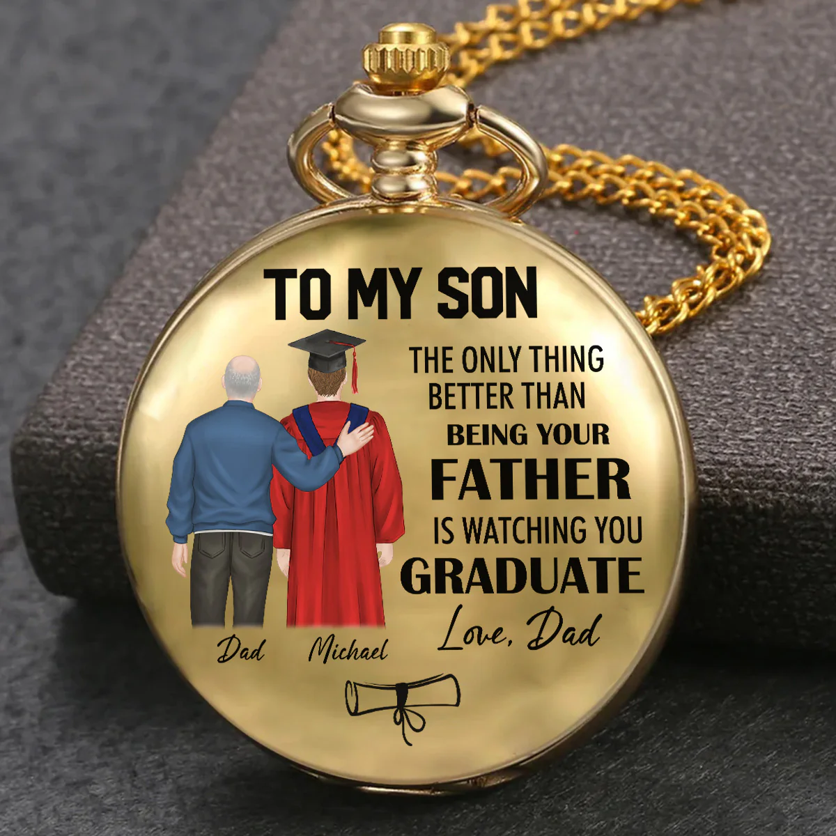 Watching You Graduate - Personalized Custom Print Pocket Watch