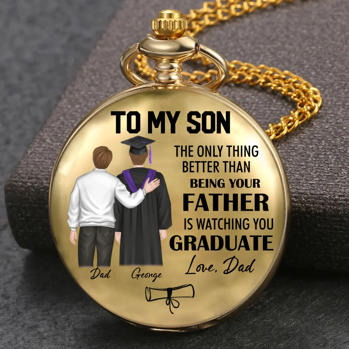 Watching You Graduate - Personalized Custom Print Pocket Watch - Image 7