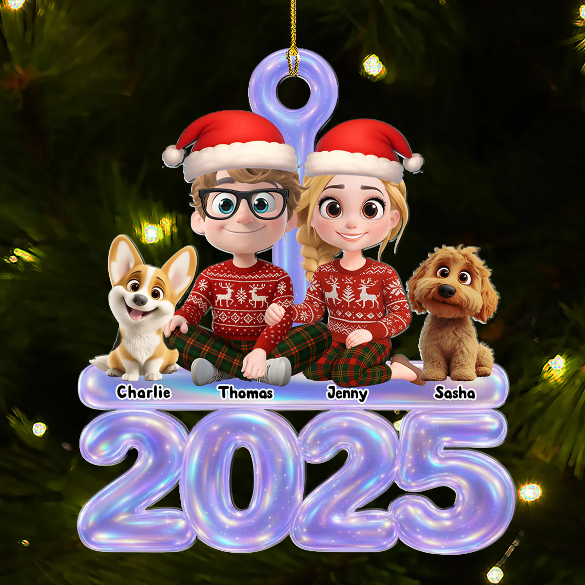 We And Our Dog Colorful - Personalized Custom Acrylic Ornament - Image 3
