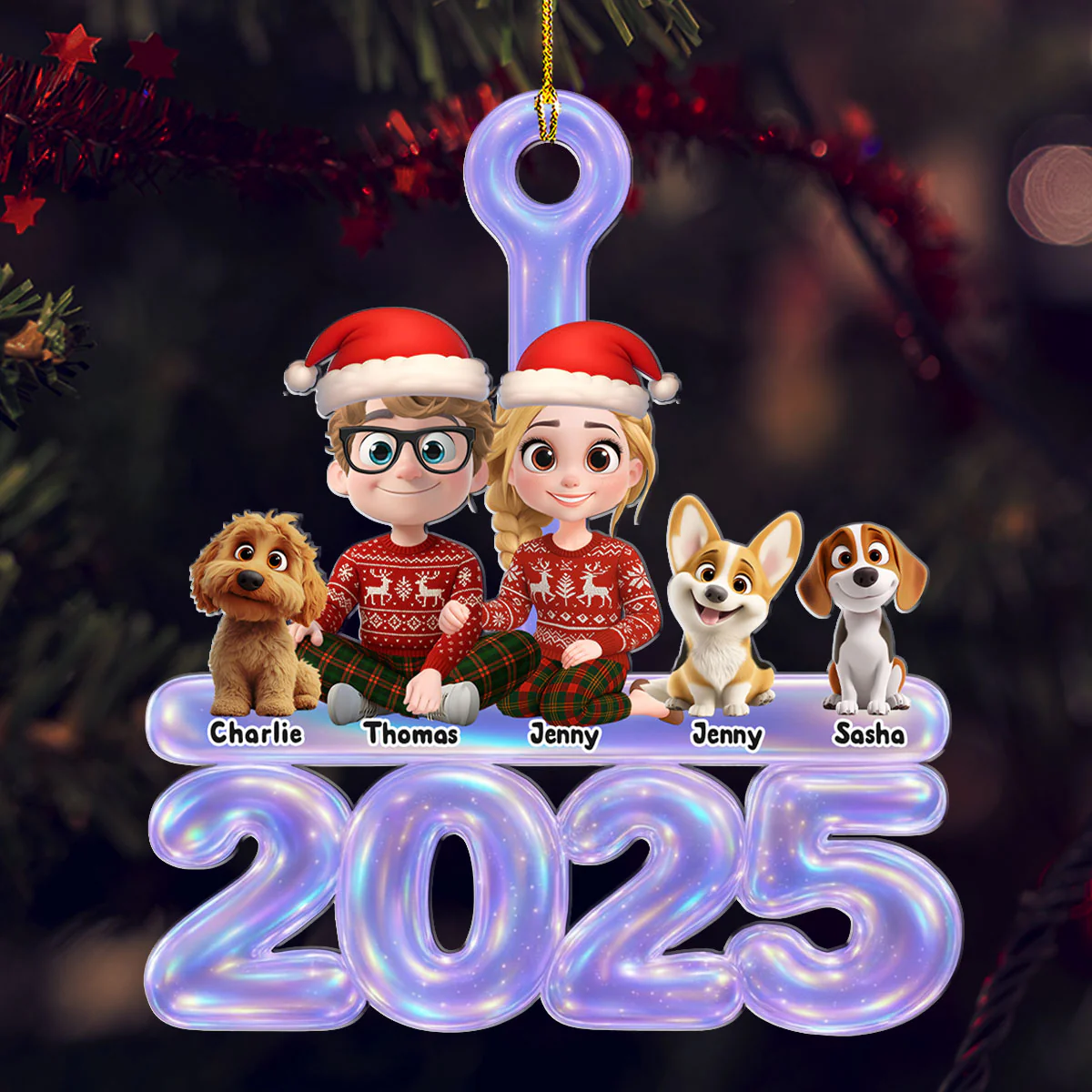 We And Our Dog Colorful - Personalized Custom Acrylic Ornament - Image 4