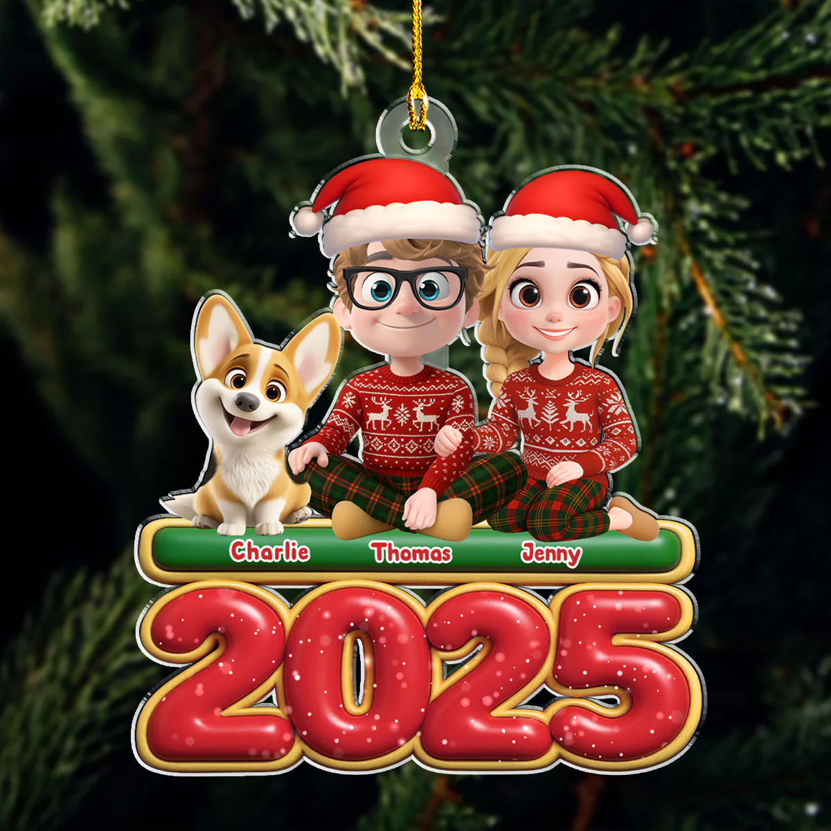 We And Our Dog - Personalized Custom Acrylic Ornament - Image 2