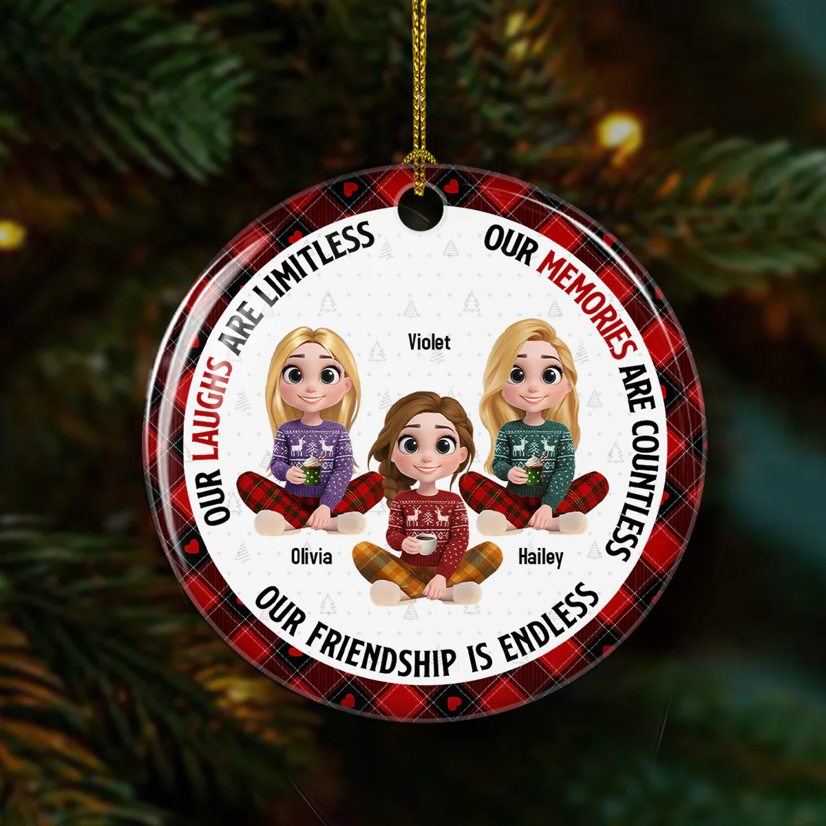 We Are Best Friends - Personalized Custom Ceramic Ornament - Image 2