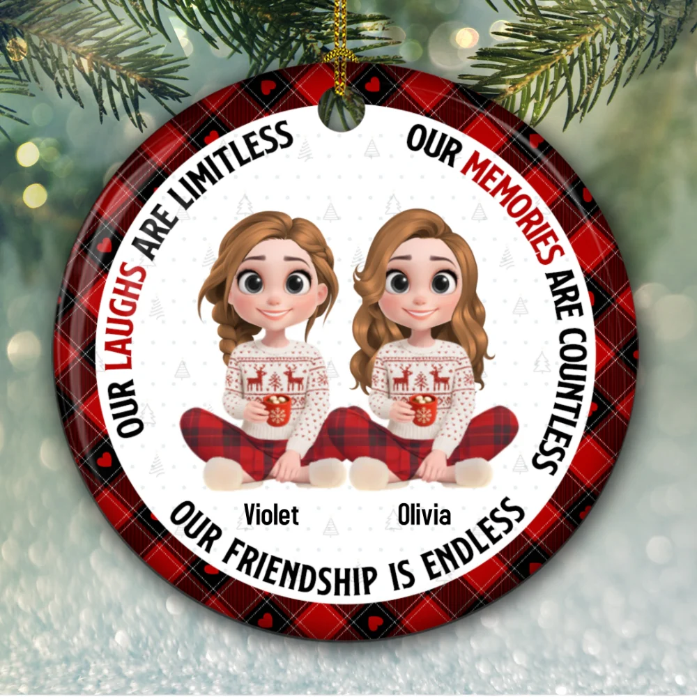 We Are Best Friends - Personalized Custom Ceramic Ornament - Image 6