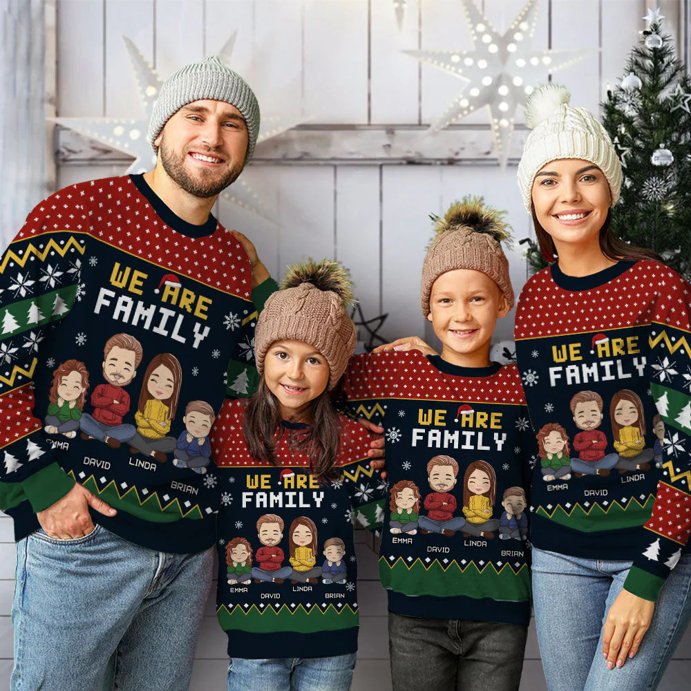 We Are Family - Personalized Custom All-Over-Print Sweatshirt - Image 5