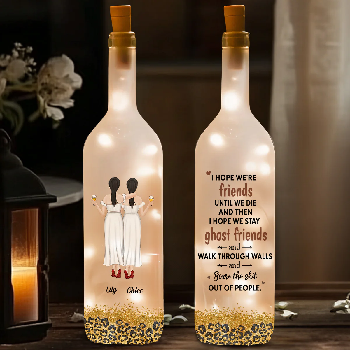 We Are Friends Until We Die - Personalized Custom Bottle Lamp - Image 2