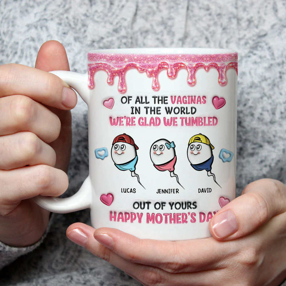 We Are Glad Mom - Personalized Custom 3D Inflated Effect Mug - Image 3