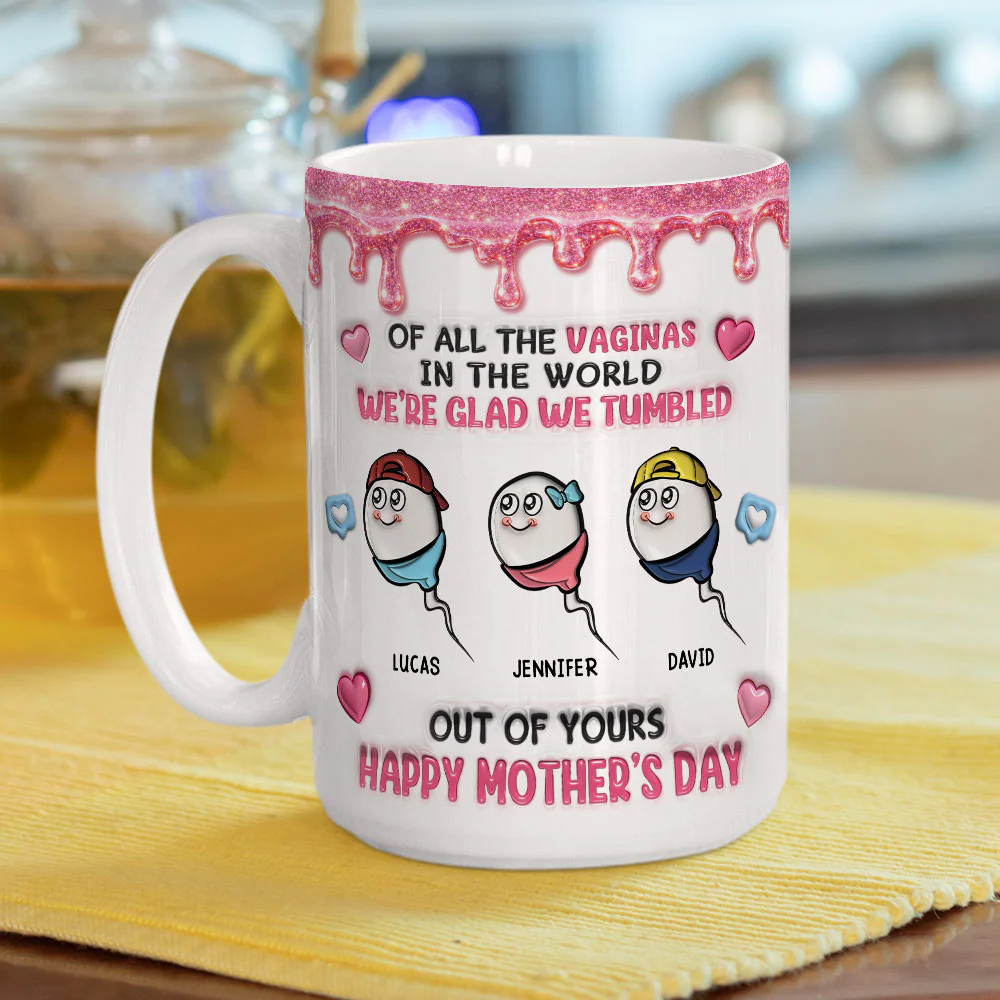 We Are Glad Mom - Personalized Custom 3D Inflated Effect Mug - Image 5