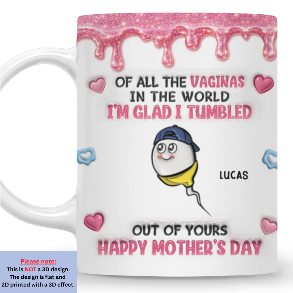 We Are Glad Mom - Personalized Custom 3D Inflated Effect Mug - Image 7