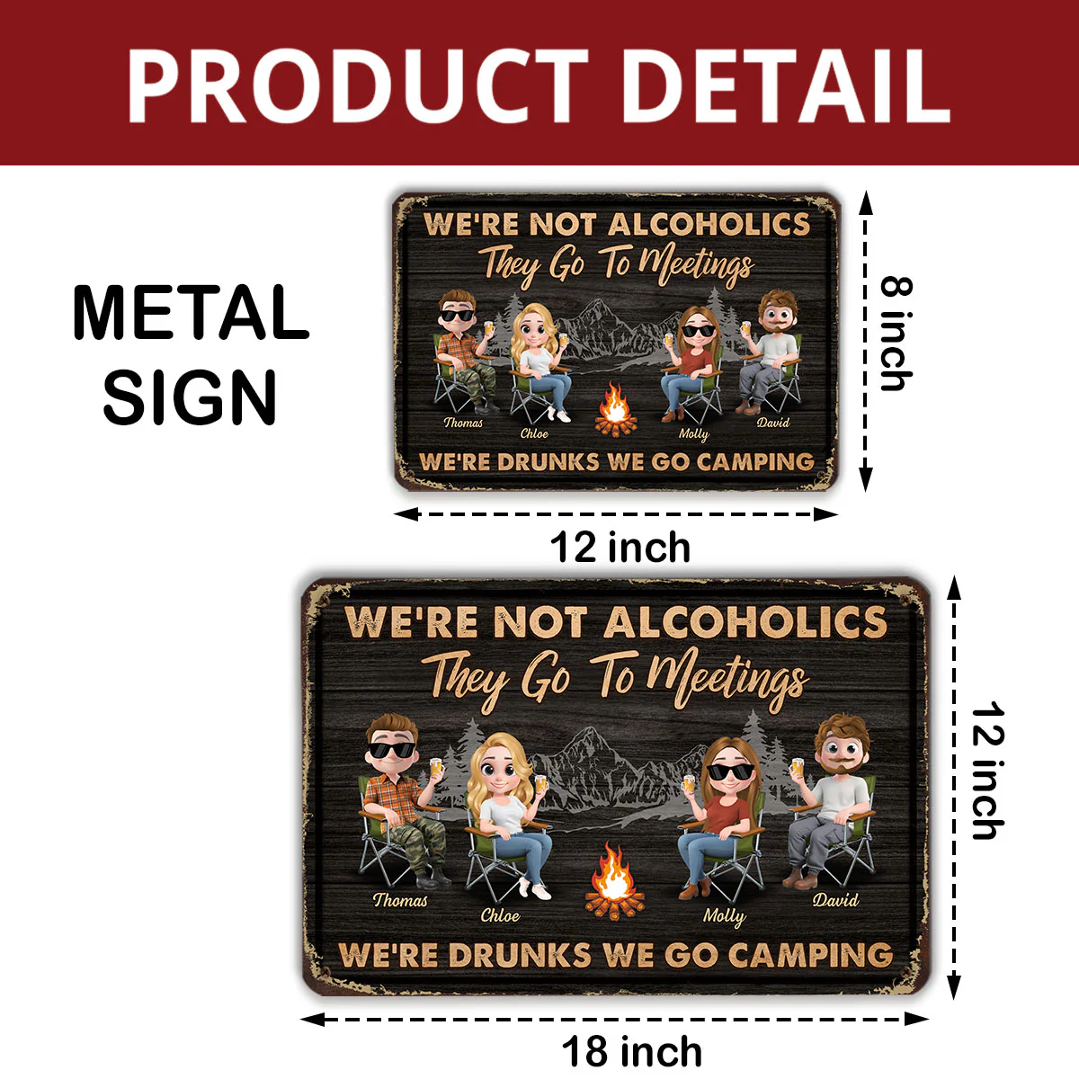 We Are Not Alcoholics - Personalized Custom Metal Sign - Image 5
