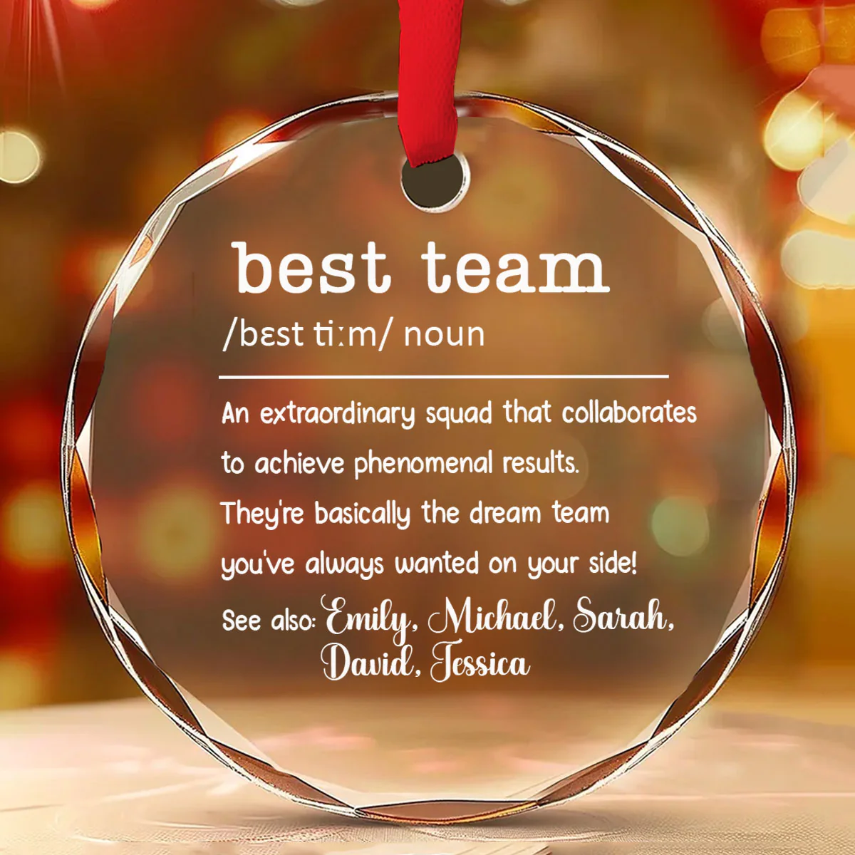 We Are One Epic Team - Personalized Custom Glass Ornament - Image 3