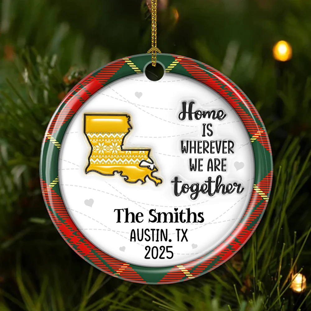 We Are Together Family - Personalized Custom 3D Inflated Effect Ceramic Ornament - Image 3