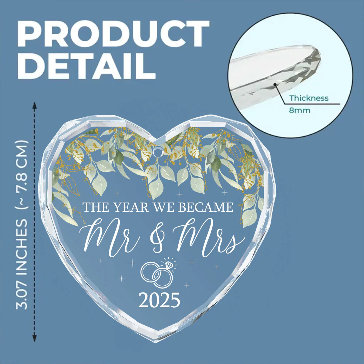 We Became Mr And Mrs - Personalized Custom Glass Ornament - Image 5