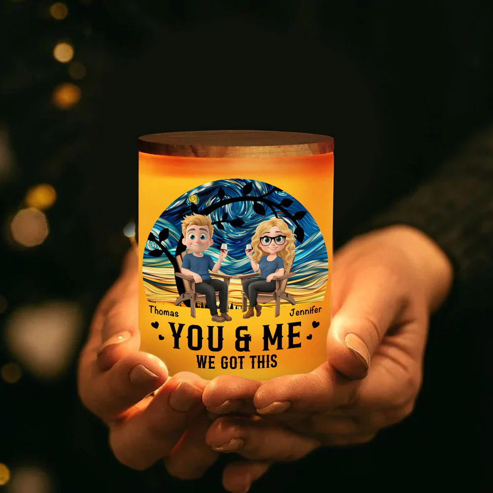 We Got This - Personalized Custom Glass Jar With LED Candle - Image 3