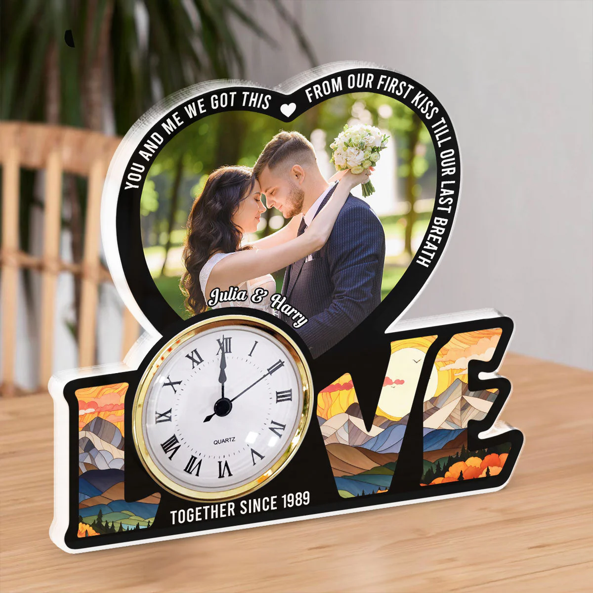 We Got This Untill Our Last Breath - Personalized Custom Acrylic Desk Clock Plaque - Image 4