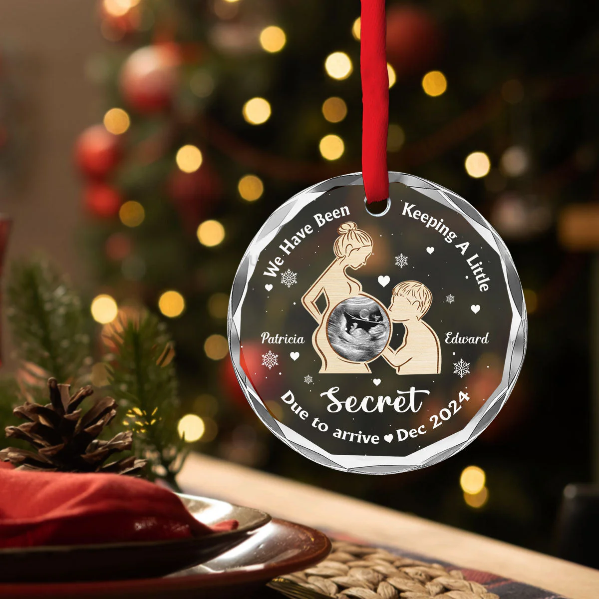 We Have Been Keeping A Little Secret - Personalized Custom Glass Ornament - Image 4