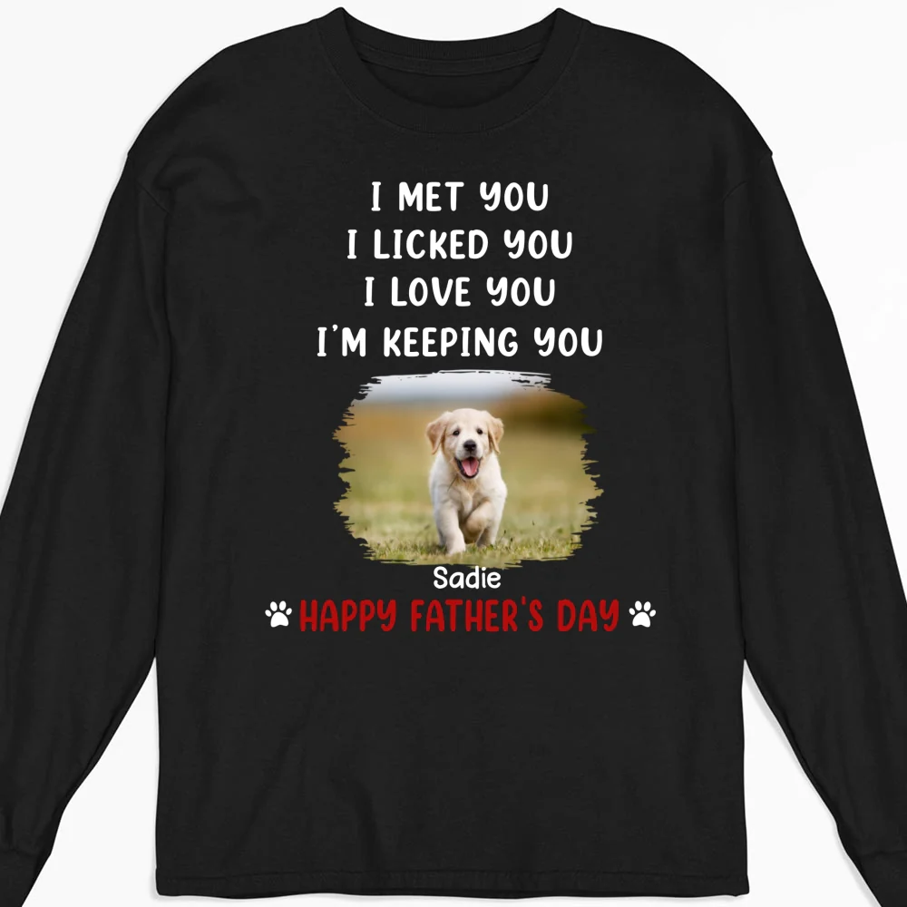 We Licked And Love You Photo - Personalized Custom Long Sleeve T-Shirt - Image 3