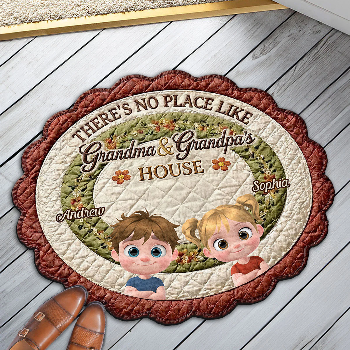 We Love Grandma And Grandpa House - Personalized Custom Doormat