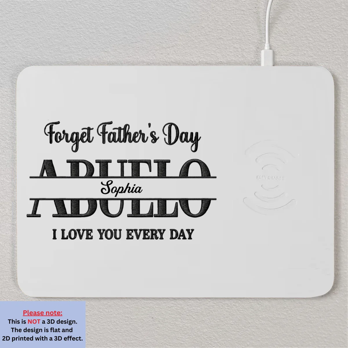 We Love You Every Day - Personalized Custom Charging Mat - Image 9