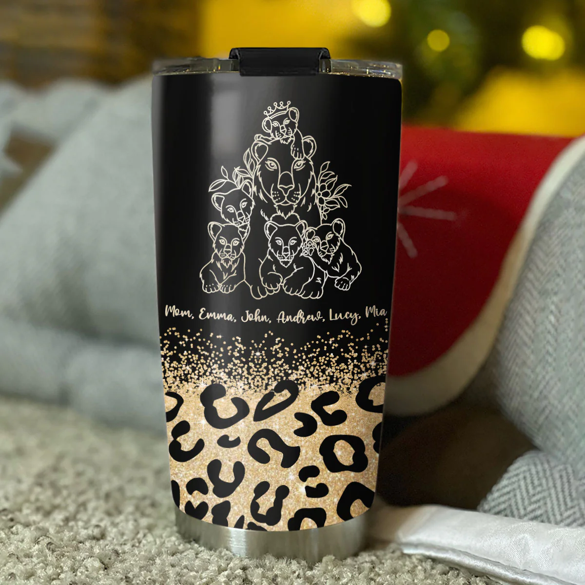 We Love You Mom Leopard - Personalized Custom Tumbler - Image 5