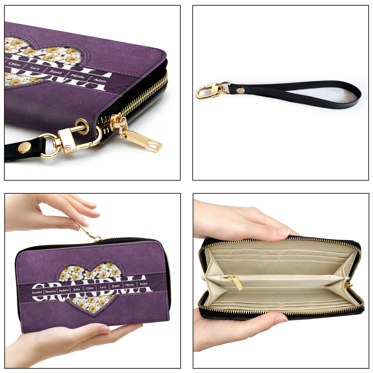 We Love You Mom - Personalized Custom Leather Wallet - Image 4