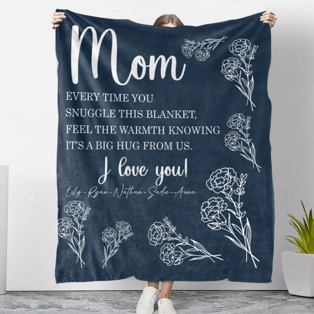 We Love You Mommy - Personalized Custom Fleece Blanket - Image 6