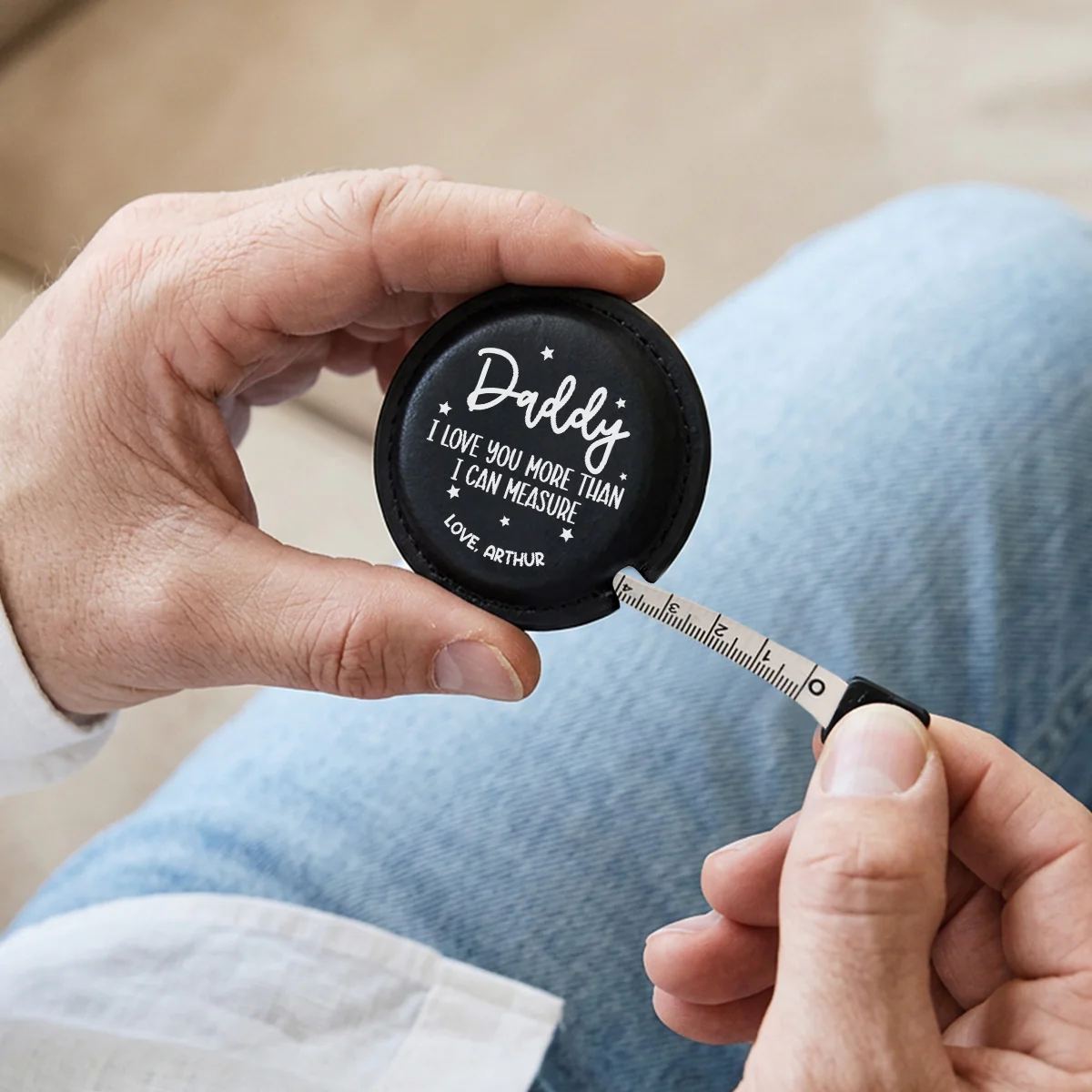 We Love You - Personalized Custom Leather Tape Measure - Image 2
