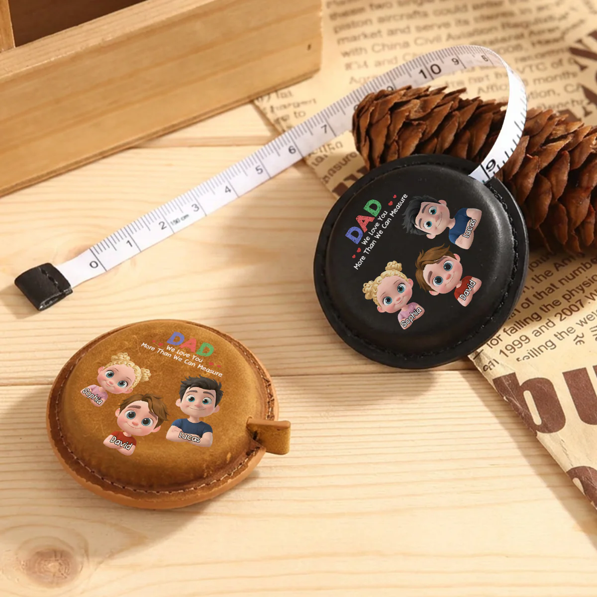 We Love You- Personalized Custom Leather Tape Measure - Image 4
