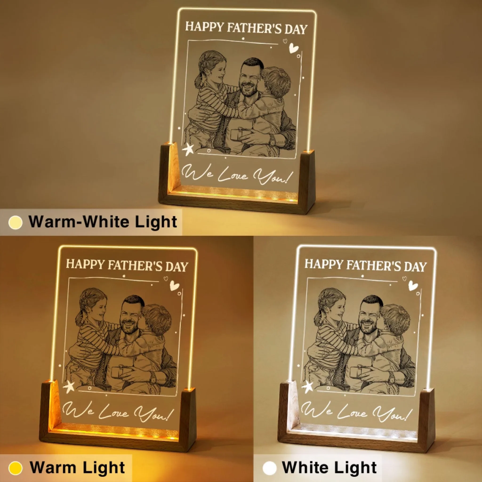 We Love You - Personalized Custom Plaque With Walnut Base - Image 4