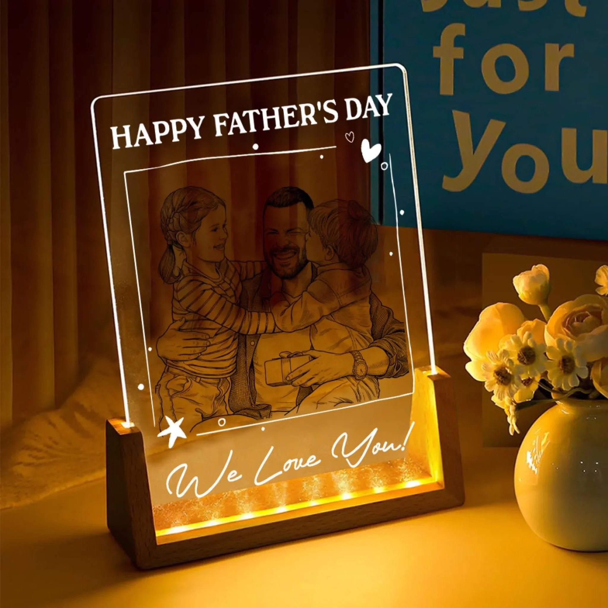 We Love You - Personalized Custom Plaque With Walnut Base - Image 5