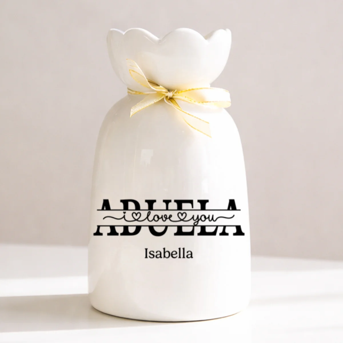 We Love You - Personalized Custom Ribbon Tie Flower Vase - Image 7