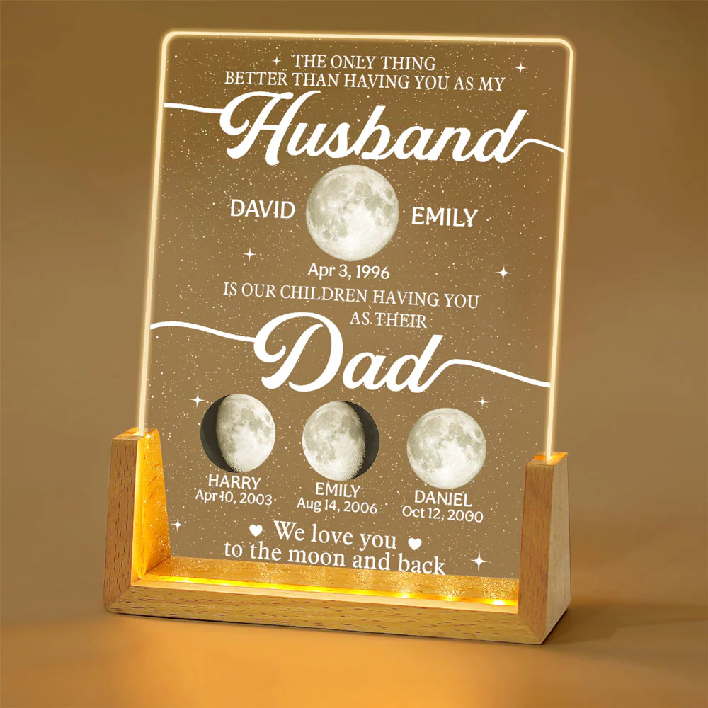 We Love You To The Moon And Back - Personalized Custom Night Light