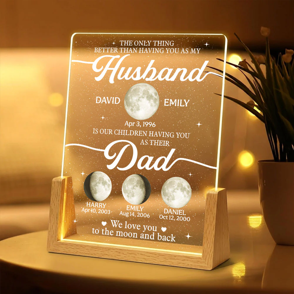 We Love You To The Moon And Back - Personalized Custom Night Light - Image 2
