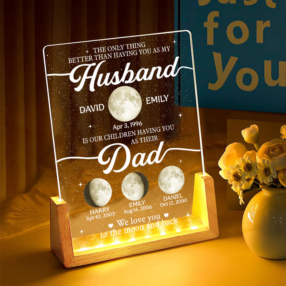 We Love You To The Moon And Back - Personalized Custom Night Light - Image 3