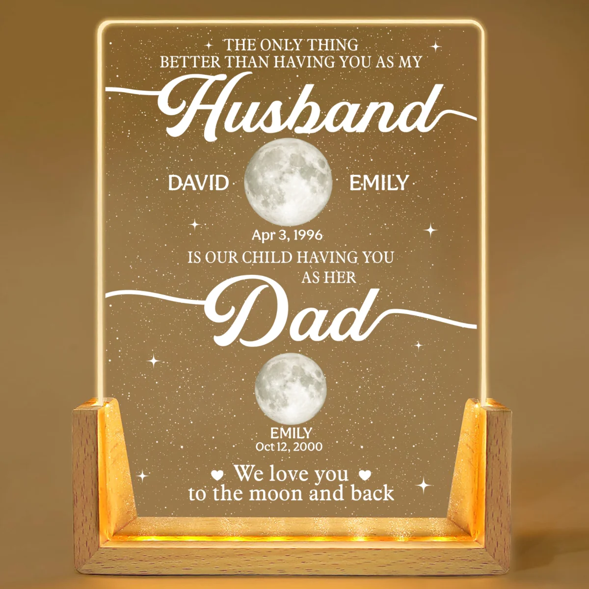 We Love You To The Moon And Back - Personalized Custom Night Light - Image 9