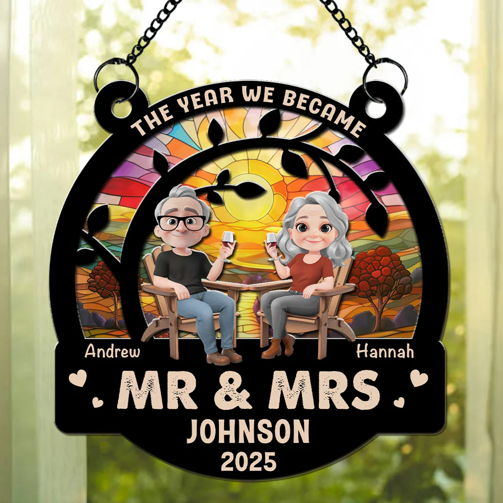 We Said Yes To Forever - Personalized Custom Suncatcher - Image 3