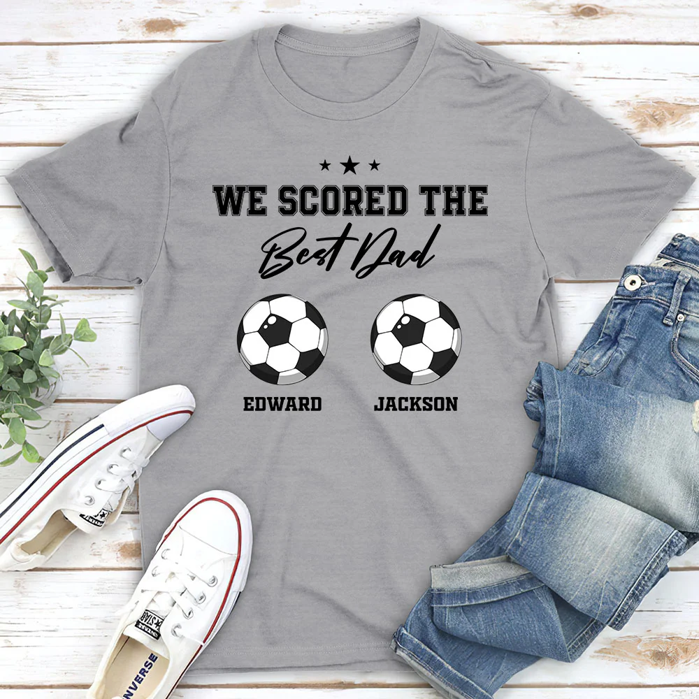 We Scored The Best Dad Grandpa - Personalized Custom Shirt - Image 2