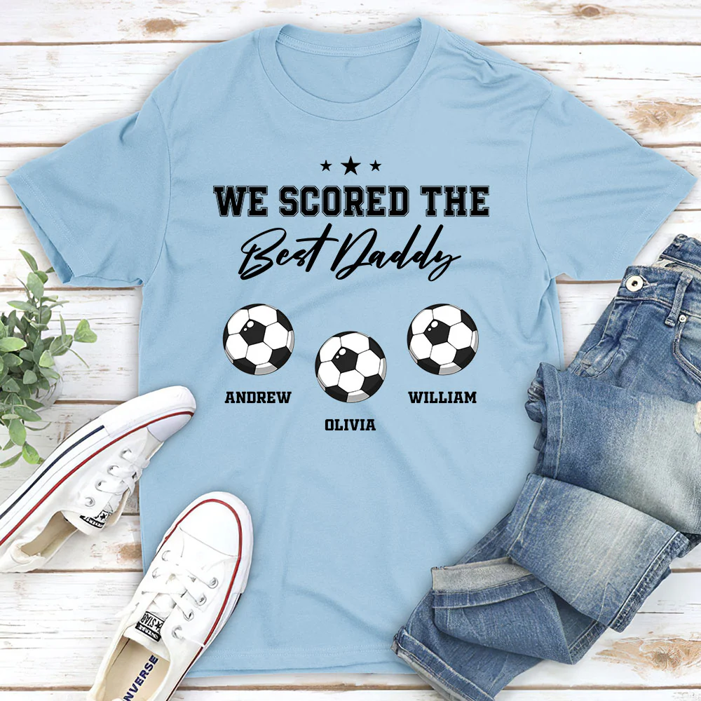 We Scored The Best Dad Grandpa - Personalized Custom Shirt - Image 3