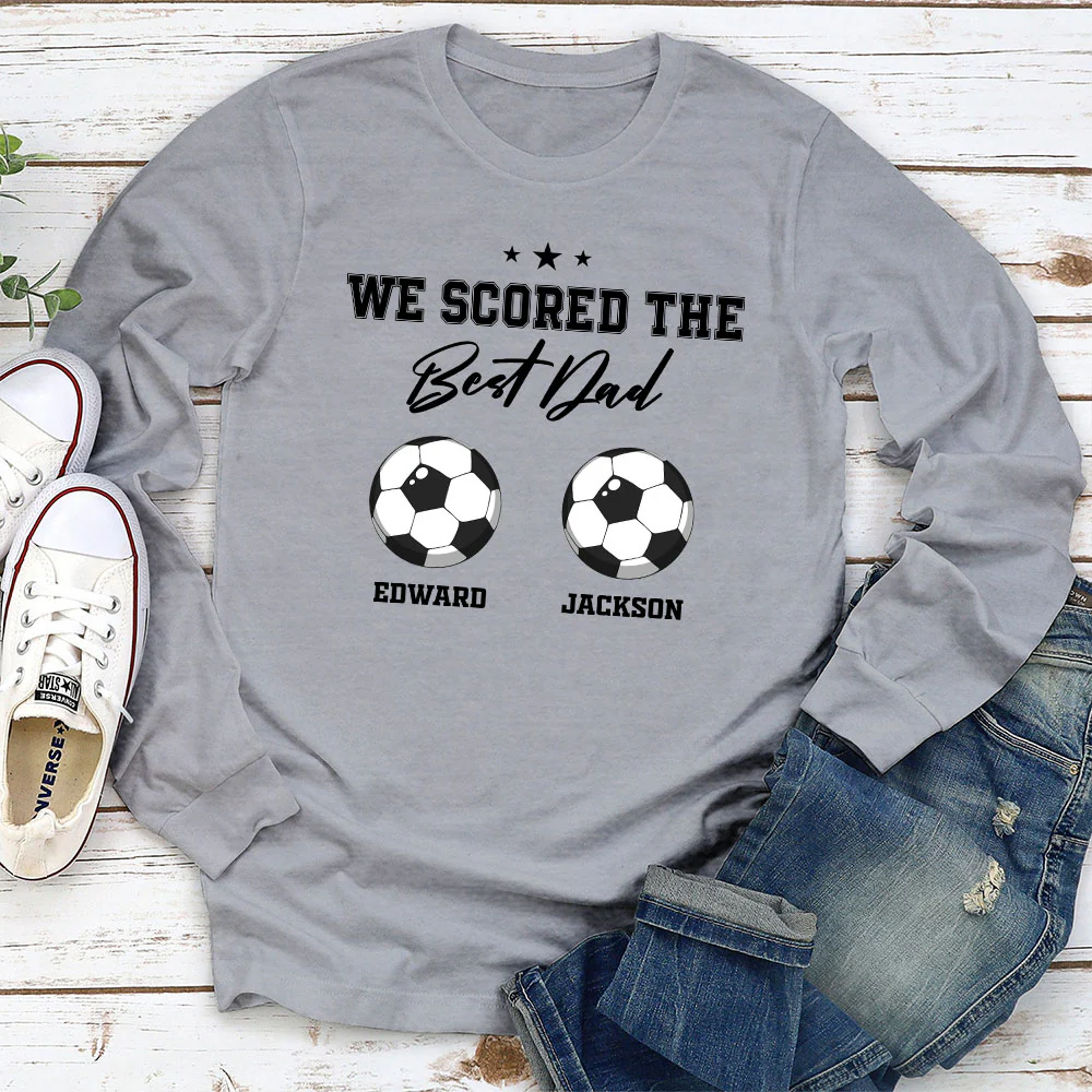 We Scored The Best Dad Grandpa - Personalized Custom Shirt - Image 4