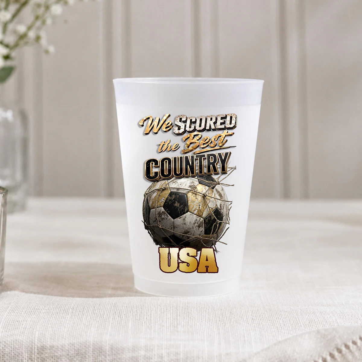 We Scored The Best Country - Personalized Custom Frosted Cup