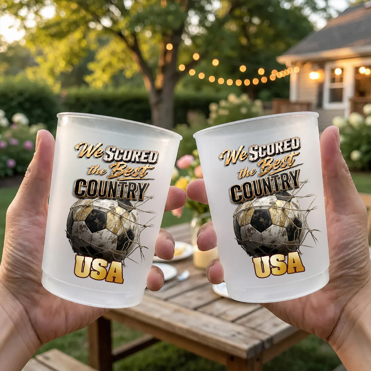 We Scored The Best Country - Personalized Custom Frosted Cup - Image 4