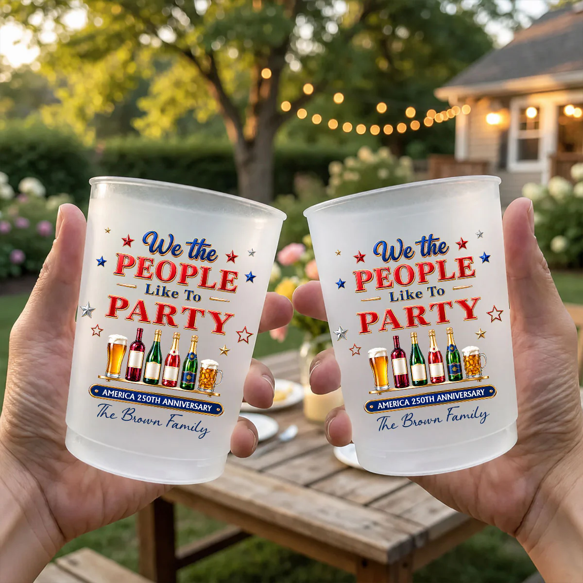 We The People Like To Party - Personalized Custom Frosted Cup - Image 4