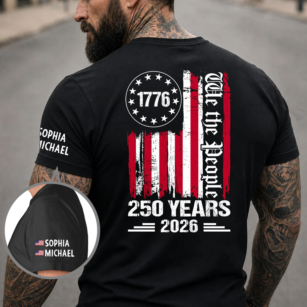 We The People Of The United States - Personalized Custom Shirt With Design On Sleeve - Image 2