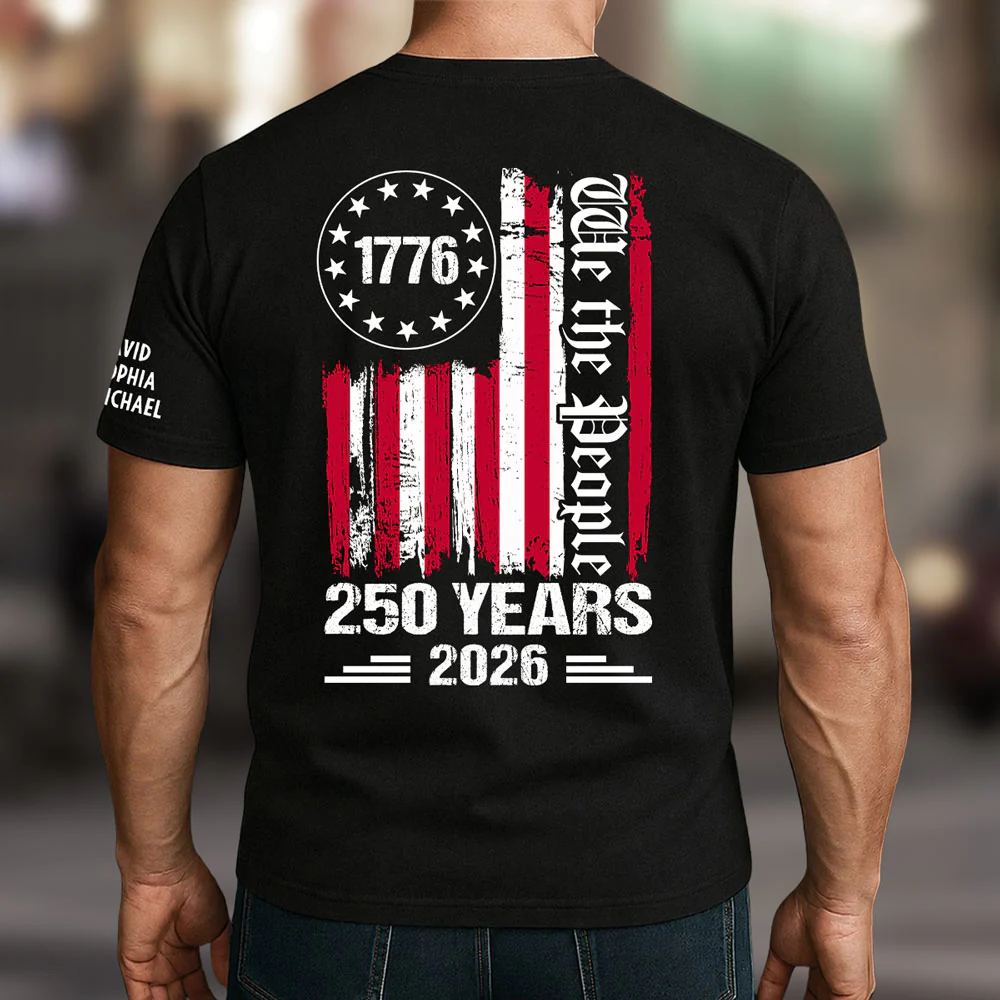 We The People Of The United States - Personalized Custom Shirt With Design On Sleeve - Image 4